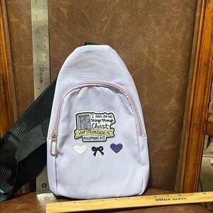 Lilac Crossbody Bag with Inspirational Patch